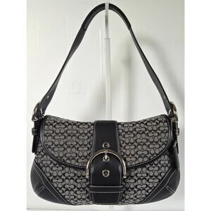 Vintage Coach Soho 6818 Leather and Signature Canvas Print Bag/Purse